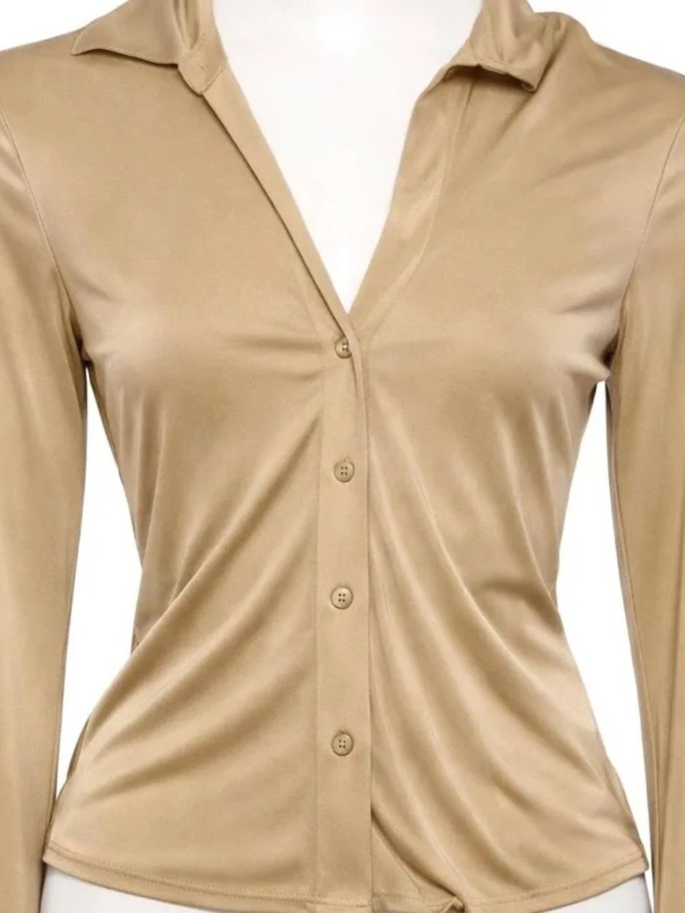Andrea Rosati Vintage Satin Button-Down Top